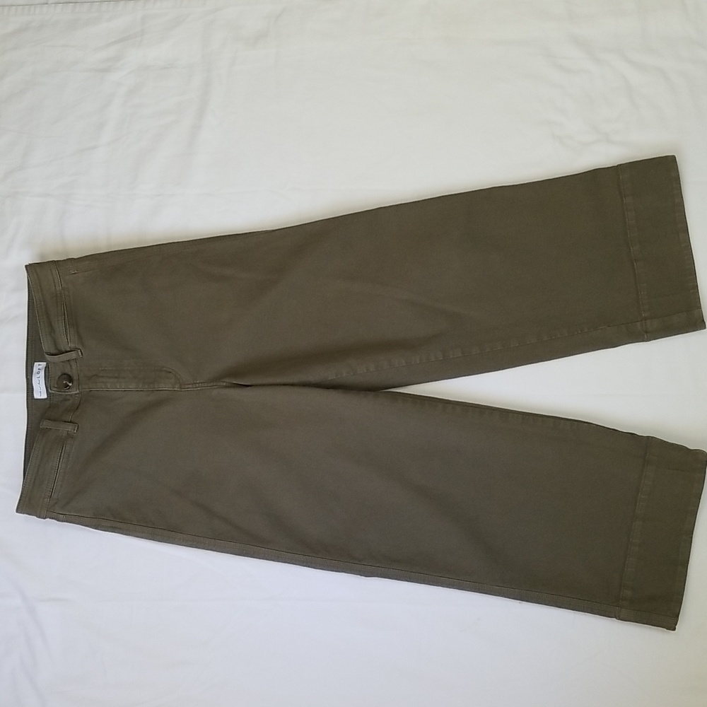 Olive Green Wide-leg Jeans